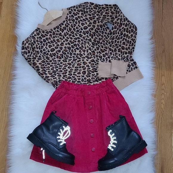 Gap Girls Leopard Print Crewneck Sweater - Picture 2 of 6